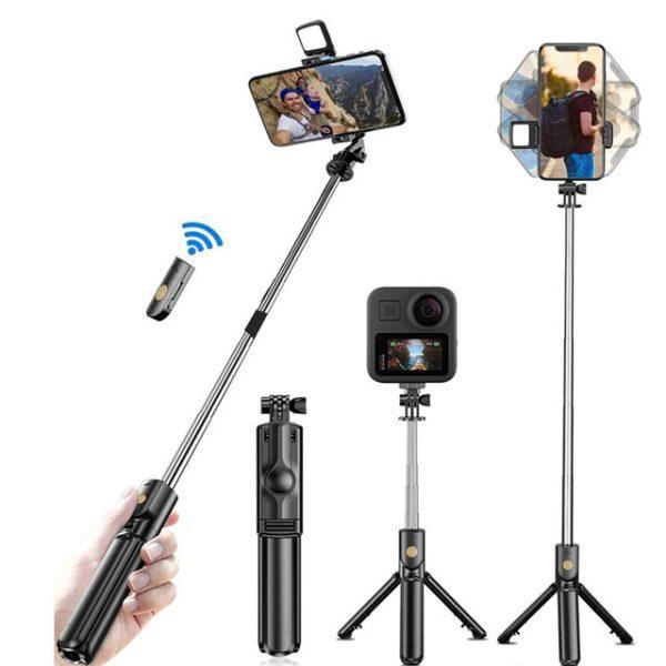 4 in 1 Selfie Stick Tripod with Light & Bluetooth Remote
