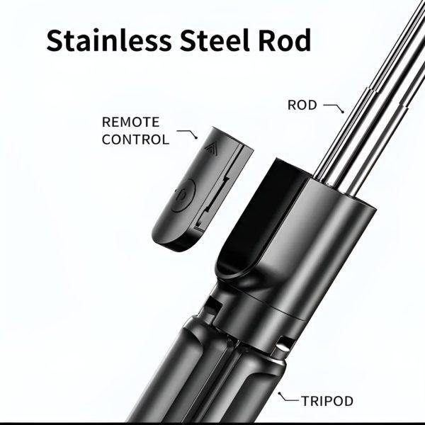 4 in 1 Selfie Stick Tripod with Light & Bluetooth Remote