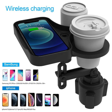 Car Cup Holder with Wireless Phone Charging