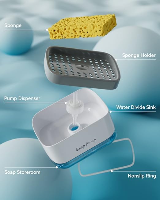 Kitchen Soap Dispenser, Sponge Holder