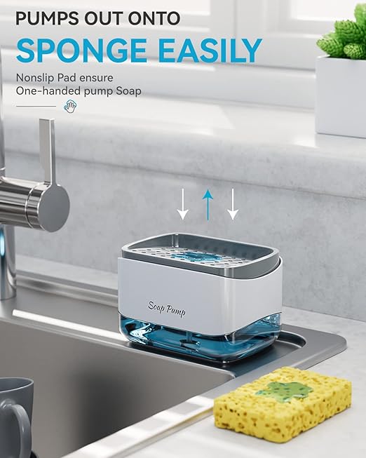 Kitchen Soap Dispenser, Sponge Holder