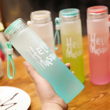 Hello Master Frosted Glass Water Bottle Stylish & Reusable