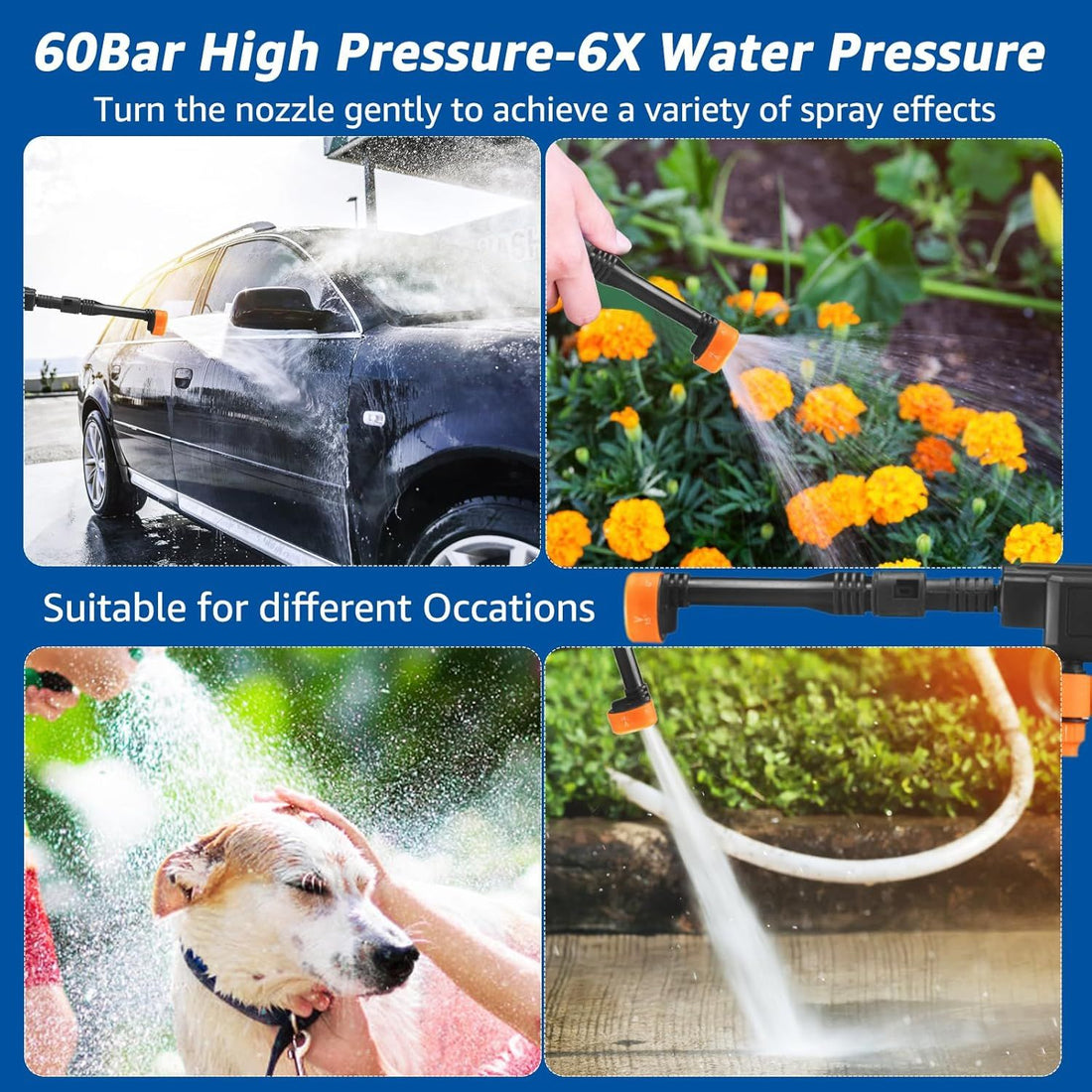 High Pressure Water Cleaning Gun – Portable Power Washer for Car &amp; Home