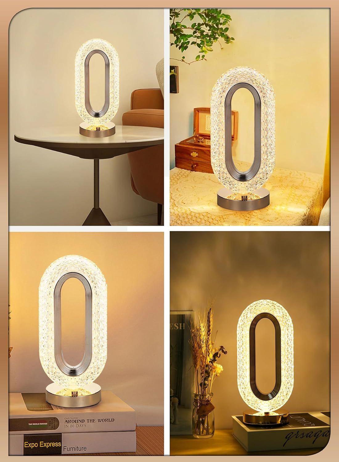 Crystal LED Table Lamp – Modern Decorative Bedside Lamp