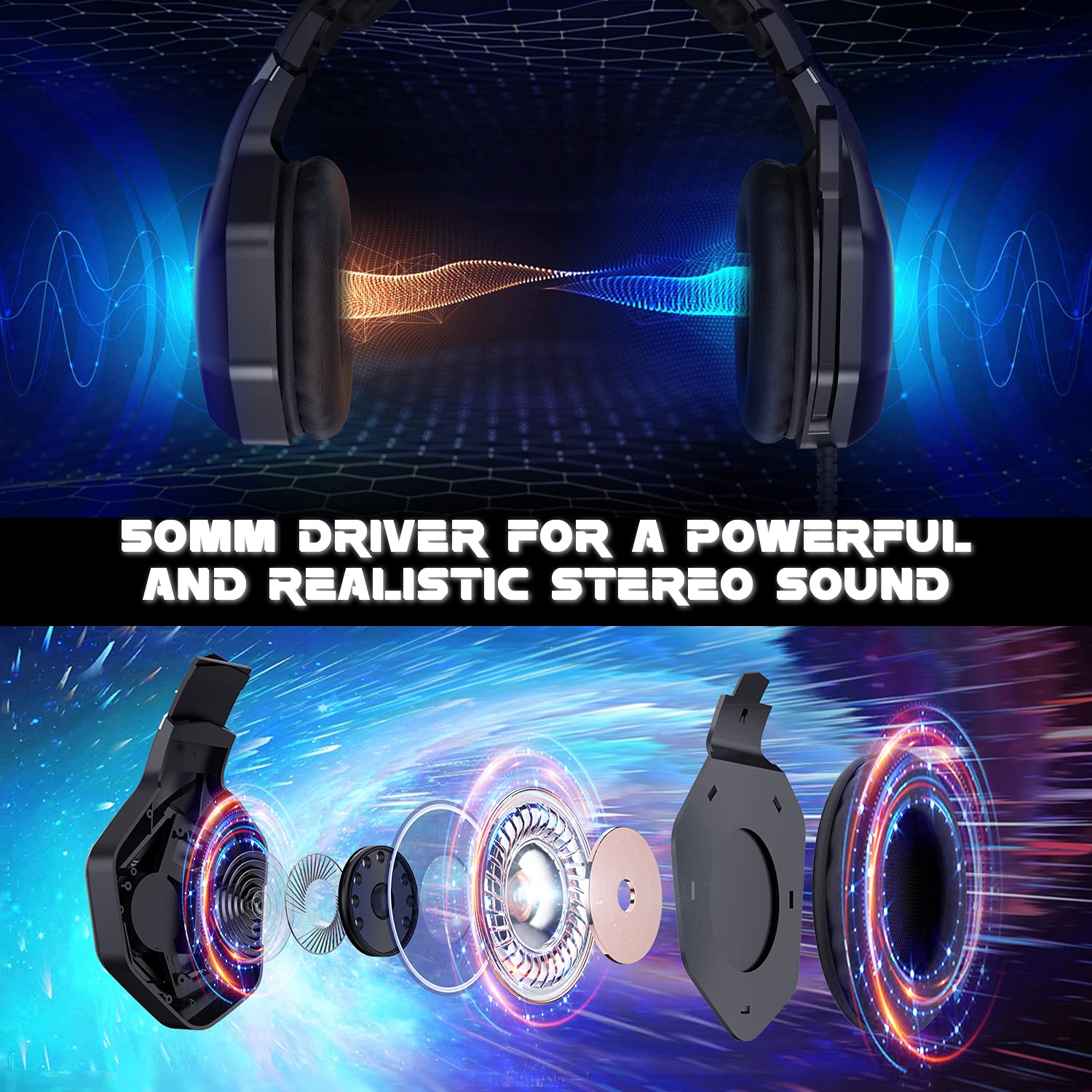 🎧 RGB Gaming Headset with Mic – Immersive Sound Quality & RGB LED Lights
