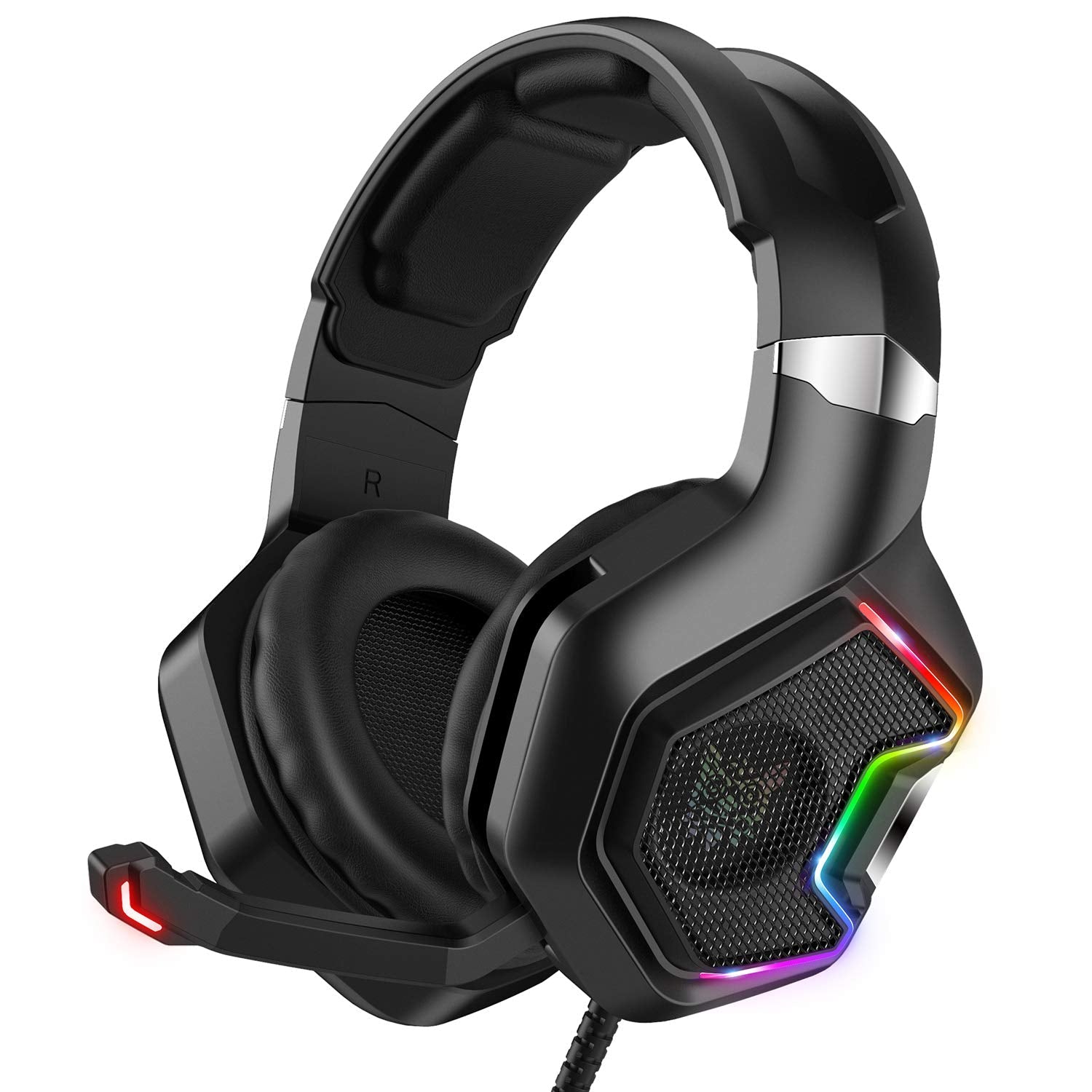 🎧 RGB Gaming Headset with Mic – Immersive Sound Quality & RGB LED Lights