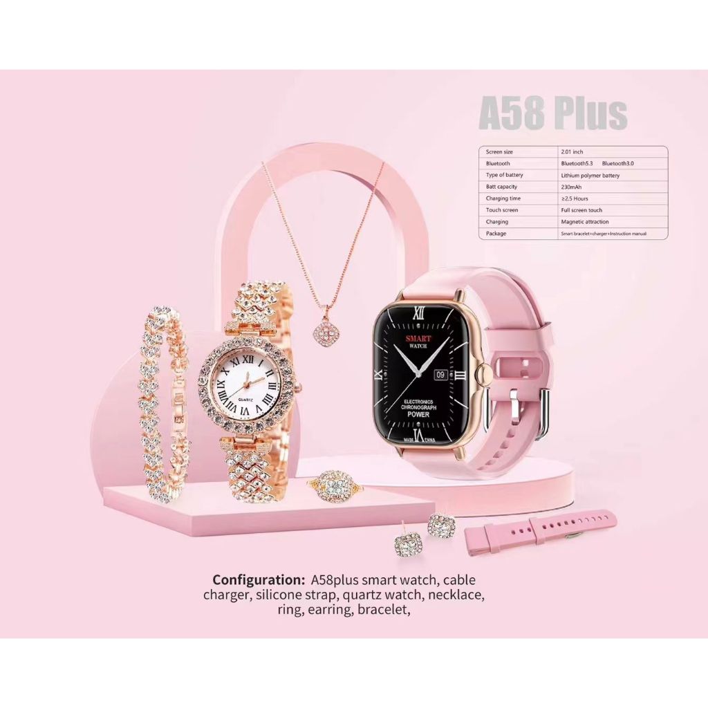 A58 5-in-1 Women’s Luxury Smart Watch Gift Set