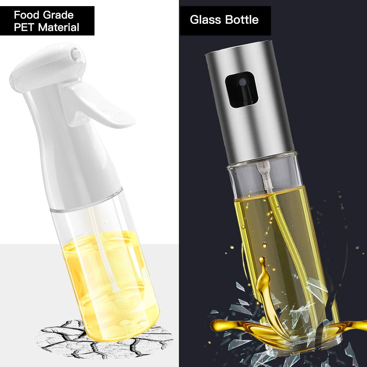 Refillable oil spray bottle for healthy, mess-free cooking