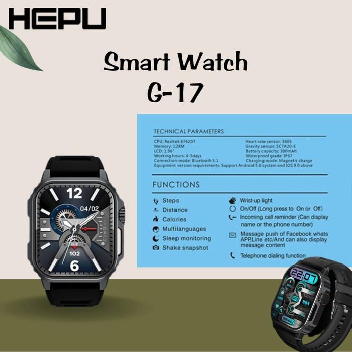HEPU Smartwatch with Fitness Tracker – Bluetooth Call, Heart Rate & Sports Modes