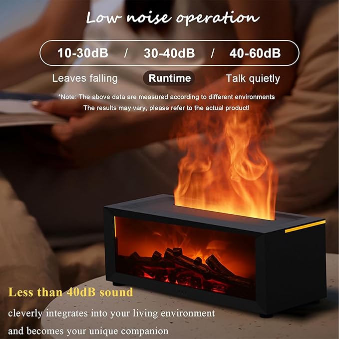 🔥 LED Flame Effect Humidifier with Remote Control  Aromatherapy Diffuser & Night Light