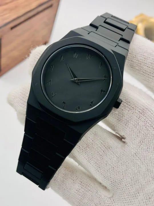 ✨️ Stainless Steel Black Arabic Aura Watch ⌚️
