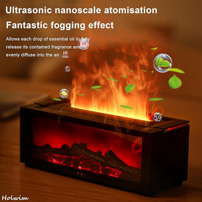 🔥 LED Flame Effect Humidifier with Remote Control  Aromatherapy Diffuser & Night Light