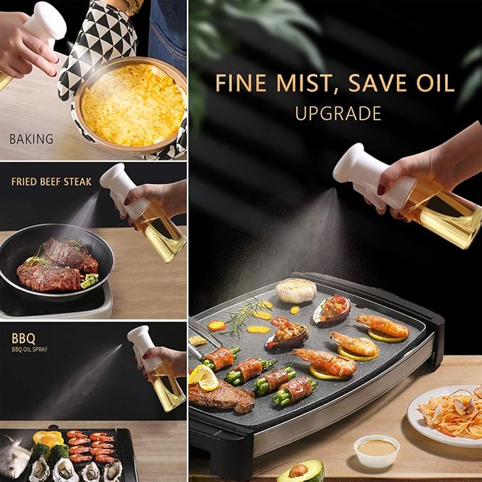 Refillable oil spray bottle for healthy, mess-free cooking